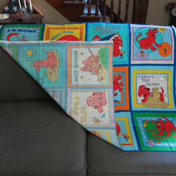 Vintage Cranston Clifford Red Dog Baby Soft Book Fabric Wall Panel Quilt To Sew - Picture 2 of 7